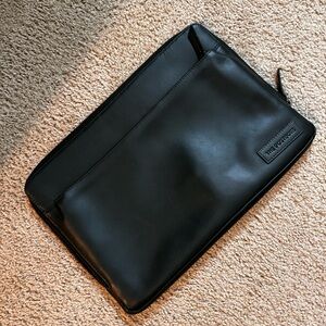Dark Green Leather Laptop Bag